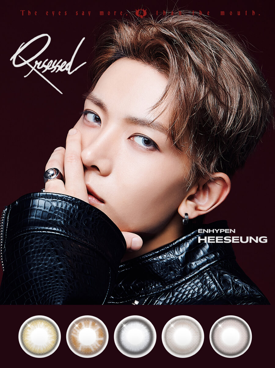 人気K-POPアイドル「ENHYPEN HEESEUNG (ヒスン) 」のクールなビジュアルが魅せる、「Qrsessed(クラセスト)」。最新の韓国トレンドを盛り込んだ5色展開!内面の輝きが瞳から放たれるような美しい瞳に。